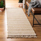 SAFAVIEH Natural Fiber Collection Runner Rug - 2'3" x 8', Ivory & Ivory, Handmade Tassel Jute, Ideal for High Traffic Areas in Living Room, Bedroom (NF550B)