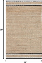 SAFAVIEH Natural Fiber Collection Area Rug - 5' x 8', Natural & Black, Handmade Farmhouse Boho Coastal Rustic Jute, Ideal for High Traffic Areas in Living Room, Bedroom (NF874B)