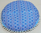 Large Round seat Floor Cushion Chair Ottoman Cover Pouf Pillow Meditation Floor Cushions for Adults Seating pouffe Ottoman Throw Covers Craft Room Furniture for Sitting Cover 22 Inches (Blue)
