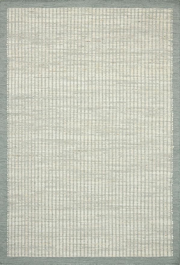 Loloi Amber Lewis Lilah Collection LIH-01 Ivory/Sky 2'-3" x 3'-9" Accent Rug Jute, Wool, Cotton, Neutral, Living, Bedroom, Dining, Rug