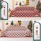 Reversible Couch Cover Blanket, Christmas Couch Cover, Chenille Sofa Cover Blanket, Christmas Sofa Covers Washable, 71"×102" Couch Covers for Recliner & Chair (1PC, Red, Loveseat)