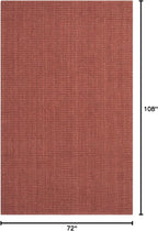 SAFAVIEH Area Rug 6x9 - Natural Fiber Collection - Rust, Handmade Jute, Farmhouse Style, Chunky Textured Thick Pile (NF447C)