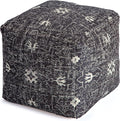 Anji Mountain Pouf Ottoman Foot Rest, Handmade Ottoman Pouf, Comfortable Foot Stool, Decorative Floor Seating for Living Room Decor, Bedroom & Home Décor Accent - Obsidian Souk