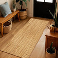Jute Rug 2x6 Natural Runner Rug with Non-Slip Backing, Low-Profile Farmhouse Hallway Runner, Kithen Rug or Entryway Mat, Eco-Friendly 2x6 Runner for Boho Decor