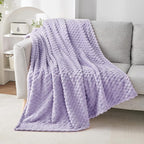 EXQ Home Fleece Throw Blanket for Couch or Bed - 3D Imitation Turtle Shell Jacquard Decorative Blankets - Cozy Soft Lightweight Fuzzy Flannel Blanket Suitable for All Seasons(50"×60",Light Purple)