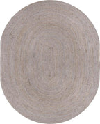 Unique Loom Braided Jute Collection Area Rug - Dhaka (8' x 10' Oval, Gray)