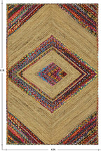 Runner Area Rug - 2.6x4 Feet Multicolor Cape Code Chindi Cotton Jute Rug Geometric Kilim Rug Indoor Outdoor Use Carpet Flatweave Rugs for Bedroom Bedside Runner Kitchen Hallway & Stair