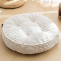HIGOGOGO Floor Pillow Cushion for Adults, Meditation Cushion Pillow, Large Round Floor Sitting, Tufted Corduroy Cover, for Tatami Living Room or Yoga, 22x22 Inch, Beige