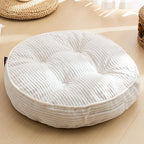 HIGOGOGO Floor Pillow Cushion for Adults, Meditation Cushion Pillow, Large Round Floor Sitting, Tufted Corduroy Cover, for Tatami Living Room or Yoga, 22x22 Inch, Beige