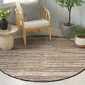 SAFAVIEH Cape Cod Collection Area Rug - 6' Round, Blue & Beige, Handmade Denim & Jute, Ideal for Living Room, Bedroom, Home Office, Dining Space (CAP153M-6R)