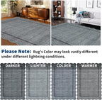 GarveeHome Scalloped Washable Area Rug 8 x 10 Rug for Living Room Modern Grey Rug Non Slip Throw Rugs Distressed Large Bedroom Area Rug Stain Resistant Carpet for Dining Room Nursery 8 ft x10 ft Grey