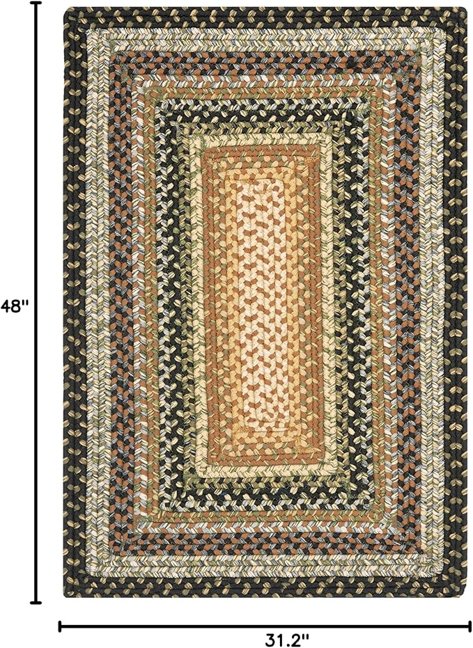 SAFAVIEH Washable Rug Outdoor Braided Collection - 2'6" x 4', Multi, Handmade & Reversible, Non-Shedding & Easy to Clean, Entryway, Front Door, Kitchen, Mudroom (BRD308A)