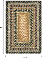 SAFAVIEH Washable Rug Outdoor Braided Collection - 2'6" x 4', Multi, Handmade & Reversible, Non-Shedding & Easy to Clean, Entryway, Front Door, Kitchen, Mudroom (BRD308A)