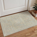 GENIMO 2x3 Indoor Doormat, Washable Non-Slip Vintage Floral Low Pile Door Mat for Entryway Front Door Kitchen Bathroom, Stain Resistant Small Throw Rug Runner (Beige)