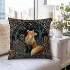 Dark Vintage William Morris Fox Floral Print Pillow Covers 18x18,Cottagecore Fox Decor,Dark Dcademia Animal Floral Decorative Throw Pillow Covers for Home Bedroom Living Room