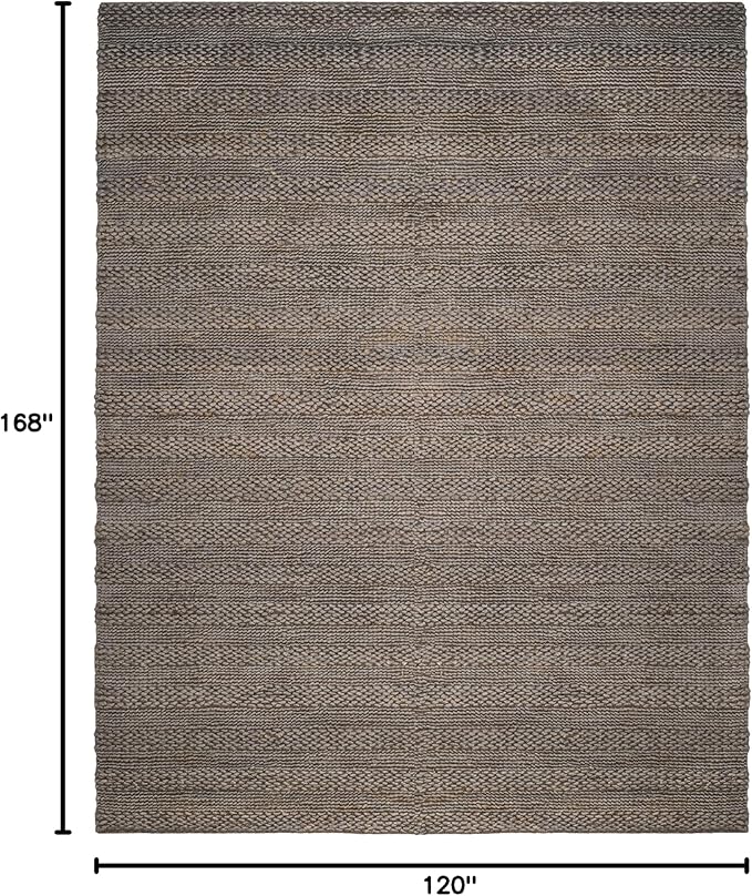 SAFAVIEH Area Rug 10x14 - Natural Fiber Collection - Large - Beige, Handmade Jute, Braided Woven Design, Ideal for Living Room, Bedroom (NF212B)