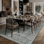 5x7 Washable Area Rug for Living Room Bedroom Vintage Black Grey Soft Low Pile Carpet Traditional Retro Non Slip Throw Rug for Dining Room Entryway Indoor Dorm Kitchen