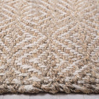 SAFAVIEH Natural Fiber Collection Area Rug - 7' Square, Natural & Ivory, Handmade Boho Farmhouse Woven Jute, Ideal for High Traffic Areas in Living Room, Bedroom (NF185A)