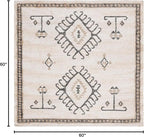 SAFAVIEH Kilim Collection Area Rug - 5' Square, Ivory & Black, Handmade Flat Weave Jute, Ideal for High Traffic Areas in Living Room, Bedroom (KLM762A)
