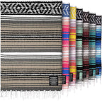 Hydration Nation Authentic Large Handwoven Mexican Blanket - Soft Yoga- Durable Serape- Lightweight Falsa, Beach, Camping, Picnic, Outdoor Blanket 70"x50" - Desert
