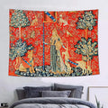 FEASRT European Royal Tapestry Medieval Princess Tapestry, 60x40 Inches Soft Flannelette, Lady and Unicorn for Living Room Bedroom Dorm Decor
