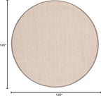 SAFAVIEH Area Rug 9' Round - Natural Fiber Collection - Marble & Khaki, Sisal, Woven Design with Border (NF143E)