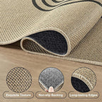 5x7 Outdoor Jute Area Rug Patio, Farmhouse Rugs for Living Room Backyard Machine Washable Non Slip, Pet Friendly Indoor Geometric Carpet for Dining Room - Brown