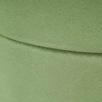 Spatial Order Storage Round Ottoman with Removable Lid (with Hidden Storage) | Spatial Order Home Décor | Upholstered Round Velvet Ottoman – Green Velvet