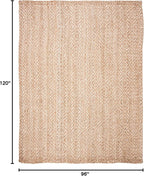 SAFAVIEH Area Rug 8x10 - Natural Fiber Collection - Large - Natural & Ivory, Handmade Woven Jute, Boho Farmhouse Style, Ideal for Living Room, Bedroom, Dining Space (NF185A)