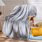 NEWCOSPLAY Super Soft Twin Blanket Grey Premium Silky Flannel Fleece Leaves Pattern Lightweight Bed Blanket All Season Use (Grey, Twin(60"x80"))