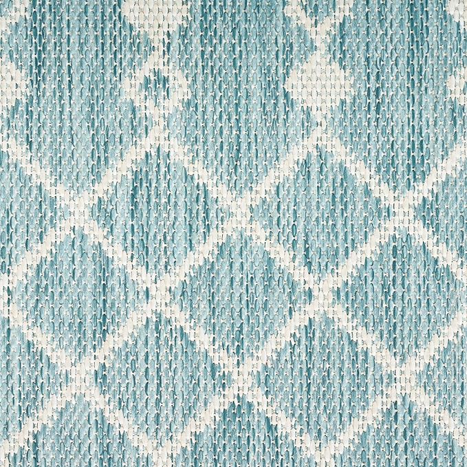 Nourison Home Positano Aqua 9' x 12' Area Rug - Easy Clean, Non Shedding, Bed Room, Living Room, Dining Room, Kitchen (9' x 12')