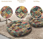 Mandala Meditation Cushion, Boho Meditation Mat, Meditation Pillows for Sitting on Floor, Cushions for Sitting in Home and Outdoor, Round Floor Pillows Cushion Seating for Yoga Accessories 22'' X 22''