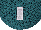 COTTON CRAFT Braided Round Pouf - Hand Knitted Cotton Cord Cable Dori Cylindrical Ottoman - Foot Stool - Floor Pouf - Footrest - Accent Seat - Living Room Bedroom Dorm Décor - 15 Round x 16 H - Teal