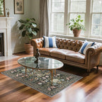 3x5 Living Room Area Rugs: Vintage Washable Non-Slip Rug for Bedroom Dining Room Soft Carpet for Nursery Kitchen Home Office Durable & Easy-Clean Design Perfect for Homes with Cats & Dogs(3x5,Green)