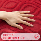 decorUhome Cozy Textured Euro Sham Throw Pillow Covers 24x24 Inch Set of 2, Soft Plush Faux Wool Red Accent Couch Pillow Covers for Modern Farmhouse Sofa Bed Living Room