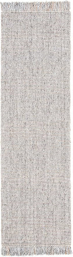 SAFAVIEH Natural Fiber Collection Runner Rug - 2'3" x 12', Grey & Natural, Handmade Woven Fringe Jute, Ideal for High Traffic Areas in Living Room, Bedroom (NF826F)