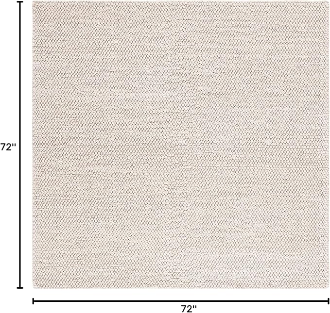 SAFAVIEH Natura Collection Area Rug - 6' Square, Grey & Ivory, Handmade Wool Blend, Textured Design, Ideal for Living Room, Bedroom, Dining Space (NAT425F)