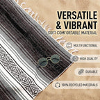 Authentic Extra Large Mexican Blanket - 70"x50" Handwoven Yoga, Serape, Artisanal Falsa, Beach, Camping, Picnic, Outdoor Blanket (Brown)