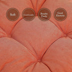 Tiita Chair Cushion Pads with Ties 18x18 Inch, Square Seat Floor Pillows Pad, Tufted Outdoor Patio Cushions, Dining Chairs Pillows Set of 2,Orange