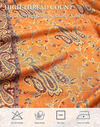 Achillea Reversible Paisley Pashmina Rave Scarf – Exotic Indian Shawls and Wraps for Evening Dresses, Festivals, All Seasons