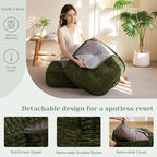 8" Washable Floor Pillow Cushion for Adults, Meditation Cushion Pillow, Removable Tufted Blended Corduroy Cover, Large Square Floor Sitting for Tatami Living Room or Yoga, 22x22 Inch, Machine Washable