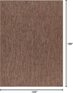 Washable Indoor Outdoor Rug 10x14 Weather Resistant Area Rugs Modern Solid for Porch Deck Balcony Backyard Patio Outside Carpet (10 X 14 Gold Brown)