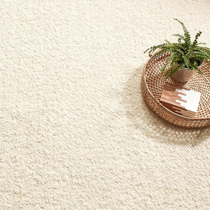 Dash & Albert Holmstead Ivory Handwoven Wool Rug, 8.5 X 11.5 Feet, Ivory Solid Pattern