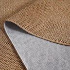 Softlife Faux Jute Washable Area Rug for Front Door Entryway, 3x5 Indoor Non Slip Small Mat for Kictchen Entry Bathroom, Small Solid Boho Natural Rugs for Inside Entrance Hallway, Brown