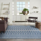 Nourison Home Positano Navy Blue 9' x 12' Area Rug - Easy Clean, Non Shedding, Bed Room, Living Room, Dining Room, Kitchen (9' x 12')