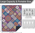 Waterproof Picnic Blankets Foldable & Portable 60''x80'' Boho Picnic Mat for Outdoors, Large Washable Picnic Blanket for Travel Camping Beach, Park Grass Picnic Blanket Accessories for Adults