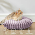 Bedsure Double-Side Striped Throw Pillow Covers 18x18 Set of 2, Spring Fluffy Light Purple Soft Decorative Pillow Covers, Home Decor for Couch Sofa Living Room Bedroom