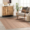 nuLOOM 5' x 8' Easy-Jute Area Rug, Machine Washable, Non-Slip, for Living Room Bedroom Kids Room Nursery Home Decor, Geometric Natural
