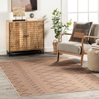 nuLOOM 5' x 8' Easy-Jute Area Rug, Machine Washable, Non-Slip, for Living Room Bedroom Kids Room Nursery Home Decor, Geometric Natural