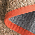 SAFAVIEH Area Rug 9x12 - Natural Fiber Collection - Large - Natural & Rust, Seagrass, Basketweave Pattern with Border (NF114Y)